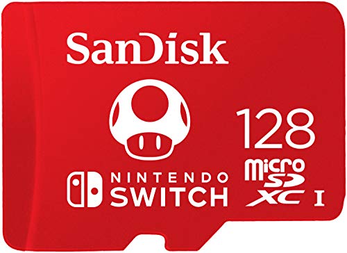 Sandisk Microsdxc Sdsqxao-128G-Gnczn Uhs-I Scheda per Nintendo Switch 128 Gb, Modello 2019, Official Nintendo Licensed Product, Rosso