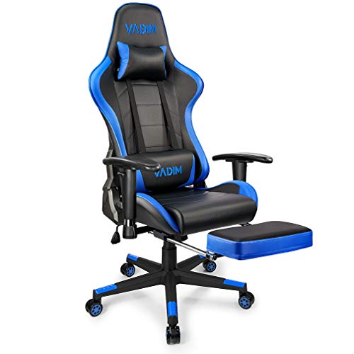 VADIM Sedia Gaming, Ufficio da Poltrona Ergonomica Sedie da Gaming Girevole con Rotelle, Altezza Regolabile e Supporto Lombare Carico 150 kg