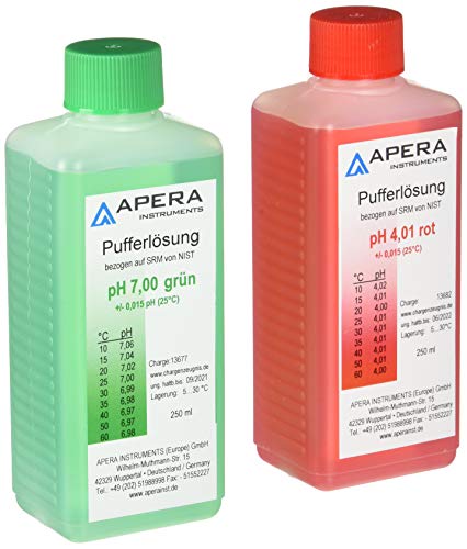 Apera Instruments pH - Set di soluzioni di calibrazione 4.01/7.00 per 250 ml, 1)