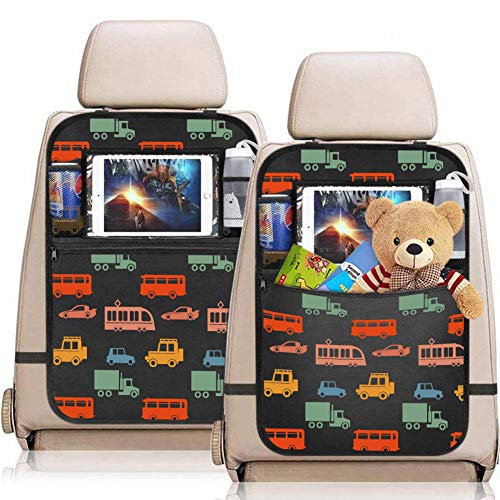 YZCX 2 Pezzi Protezione Sedili Auto Bambini Proteggi Sedile Organizzatore Sedile Posteriore Impermeabile con Supporto Trasparente per iPad Tablet per Car SUV Minivan Camion Seats