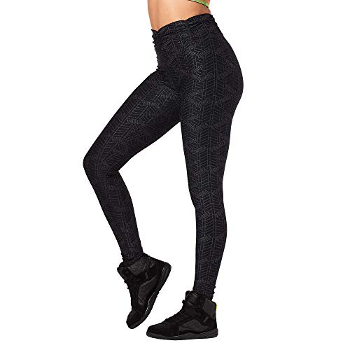 Zumba Comfy Elastici Fitness Leggings a Vita Alta Fitness Pantaloni Donna da Allenamento, B2B Black, XS