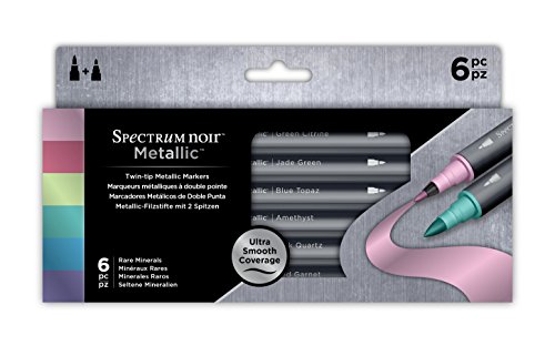 Spectrum SPECN-MM-MIN6 Noir Metallic Metallico Marcatori (6Pk) Minerali Rari, 20.8 x 8.4 x 1.4 cm