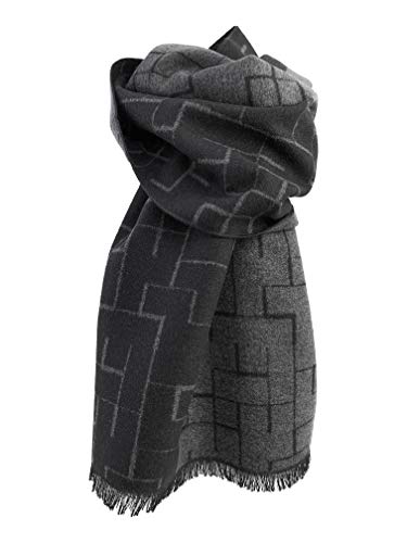 Elegante sciarpa invernale grigio nero , 100% seta di ottima qualità,