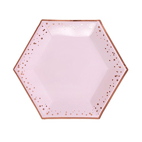 Neviti Glitz And Glamour Piatti di Carta, Pink/Rose Gold, large 773178