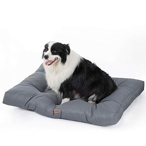 Bedsure Cuscino per Cane Grande da Interno Impermeabile XL 110 x 90 cm Grigio - Materassino per Cane Taglia Grande Lavabile