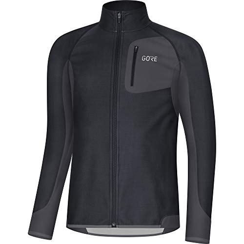 GORE WEAR R3 Maglia a maniche lunghe da uomo Partial GORE WINDSTOPPER, XL, Nero/ Grigio scuro