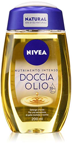 NIVEA Doccia Olio Natural Oil Nutrimento Intenso in Confezione da 6 x 200 ml, Bagnoschiuma Nutriente a Base di Oli Naturali, per una Pelle Morbida e Nutrita