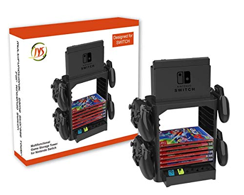 PeakLead Games Storage Tower per Nintendo Switch Supporto Stand di Archiviazione per Switch Dock Console, Carte da Giochi, PRO Controller, Joy-con, Cuffie e Accessori