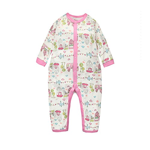 CuteOn infantile Neonato Toddler Manica lunga Cotone Pagliaccetto Body Sleepwear Pigiama Bambino Capi di abbigliamento Castello 18 Mesi