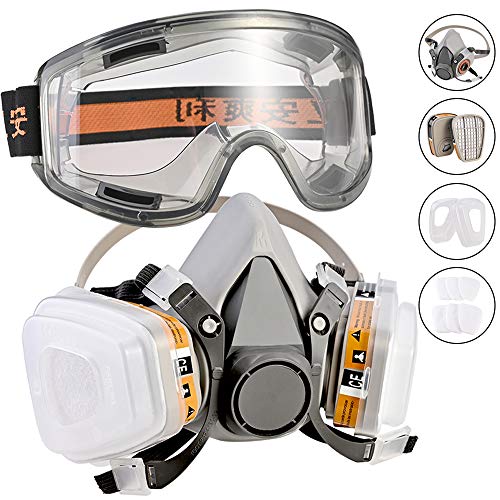 Faburo maschera respiratore riutilizzabile filtri doppio filtro antipolvere anti-appannamento occhiali di sicurezza industriali