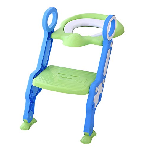 Glenmore Scaletta per Bambini Riduttore Scaletta WC Pieghevole Plastica (Verde)
