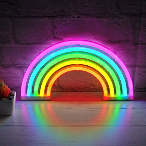 Lampada da parete a LED a forma di arcobaleno, effetto luce al neon, per camera dei bambini