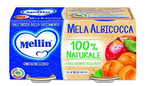 Mellin Omogeneizzato Di Frutta Mela Albicocca 100% Naturale – 24 Vasetti da 100 gr