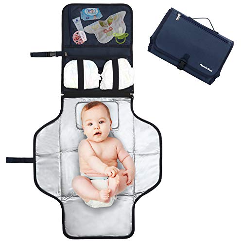 Pomelo Best Fasciatoio Portatile Pieghevole, Kit Cambio Pannolino da Viaggio Bambino, Accessori Neonato Per Passeggino, L’idea Regalo Perfetta per Mamma e bambino! (Blu)