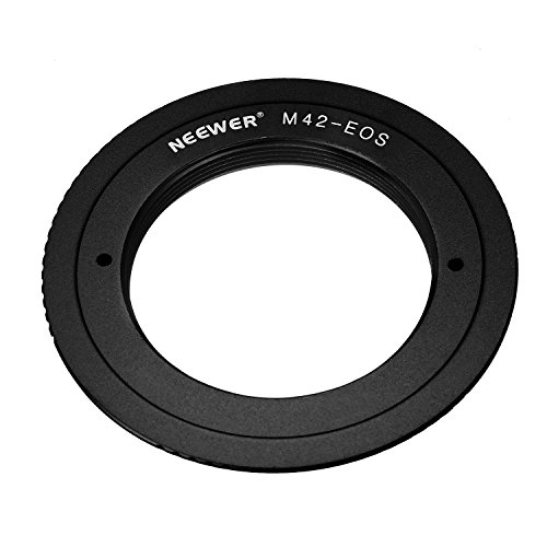 Neewer® Anello Adattatore in Lega di Alluminio per Obiettivo per Obiettivo M42 su Fotocamere Canon EOS, come 1d/1ds, Mark II, III, 5D, Rebel xt, xti, T2i e Così Via - Nero