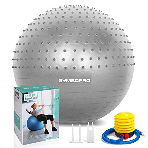 Palla da ginnastica/Palla Fitness,yoga palla equilibrio per fitness pilates palestra di yoga(65 cm,Argento)