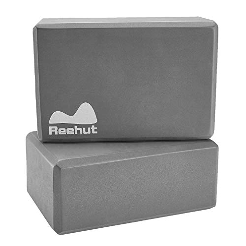 REEHUT Blocco Yoga(1 Pezzo), Mattoni Block Yoga in Schiuma Eva ad Alta densità, Ecologico e Leggero, Anti-umidità e Senza Odore, Ideale per Yoga, Pilates e Stretching ECC. - Grigio, 1 Pezzi