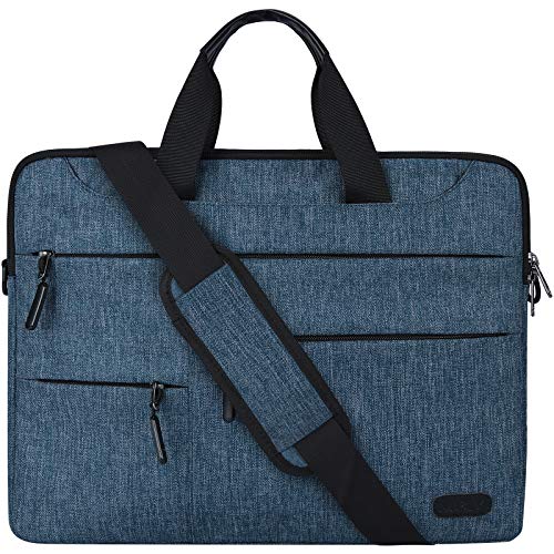 NUBILY Borsa Porta PC Tracolla 14 Pollici Uomo e Donna Laptop Sleeve Borsa Notebook Computer Portatile Sottile e Impermeabile Lavoro Viaggio Borsa Blu