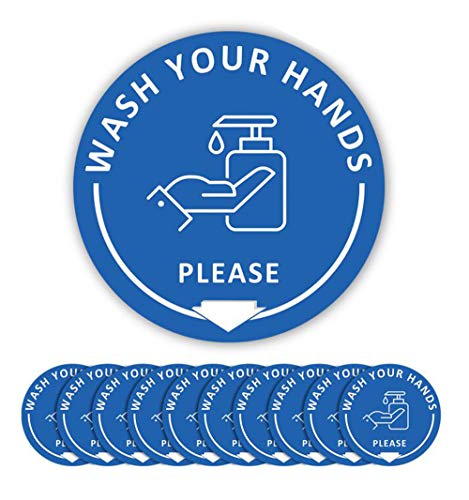 Adesivi per il lavaggio delle mani, TAOPE 10PCS Please Wash Your Hands Adesivi Murali Impermeabile, Adesivo da parete in vinile Autoadesivo Segno di Sicurezza -Scuole Ospedali Spazi Pubblici [Piccolo]