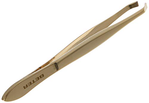 Beter 34062 - pinzette, punta granchio, dorato, 9,3 cm