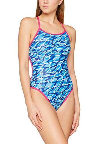 Speedo Waterflow/Fireglam Flip Reverse, Costume da Bagno Donna, Rosa (Electric Pink/Turquoise/Amparo Blue), 36 (IT 46)