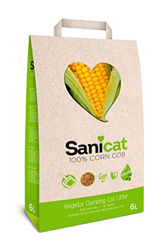 SANICAT Corn COB Lettiera per Gatti Agglomerante e Vegetale - 6L