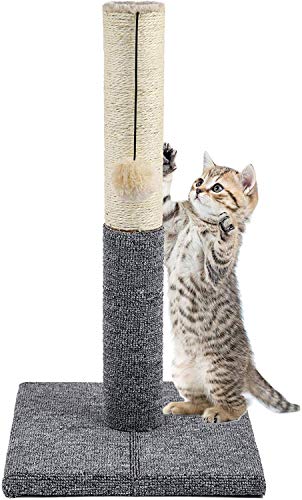 HGYB - Tiragraffi alto 20,5 cm, tiragraffi per gatti con sfera sospesa, mobili per gatti resistenti con corda in sisal