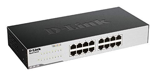 D-Link GO-SW-16G Gigabit Easy Ethernet Gigabit Desktop Switch, nero