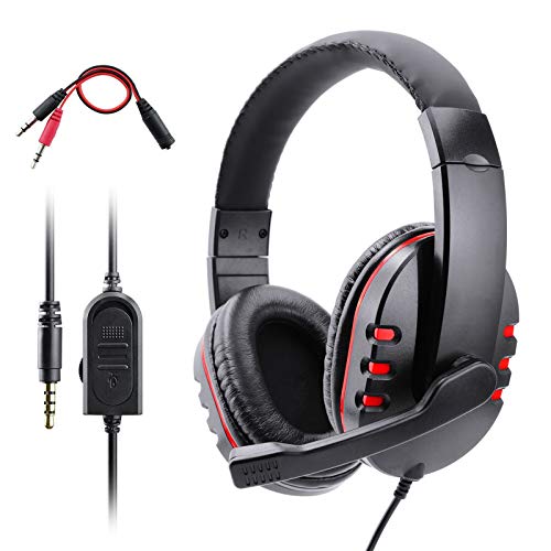 Cuffie Gaming per PS4 Xbox One, Dhaose Cuffie Auricolari Stereo con Microfono e Cancellazione del Rumore in Ingresso, Controllo del Volume, per PS4 PC Smartphone Xbox One