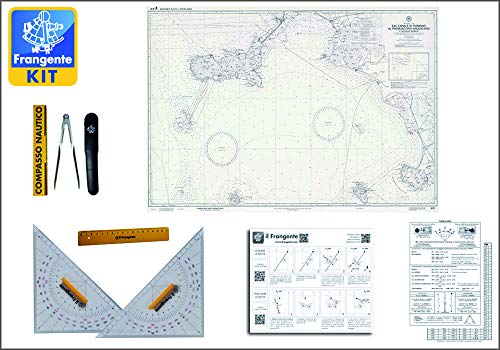 Edizioni il Frangente Set CARTEGGIO Navy. STR 19. Set di CARTEGGIO per PATENTE Nautica con Carta Nautica 5/D+ 2 SQUADRETTE di CARTEGGIO + Compasso + Righello + FORMULARIO CORREZIONE E CONVERSIONE