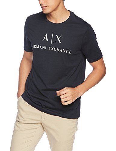 ARMANI EXCHANGE 8nztcj T-Shirt, Blu (Navy 1510), Large Uomo