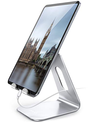 Eono by Amazon - Supporto Tablet, Supporto Regolabile : Universale Stand Dock per 2018 Pad PRO 10.5, PRO 9.7, PRO 12.9, Pad Mini 2 3 4, Pad Air, Air 2, Phone, Samsung Tab, Altri Tablets - Argento