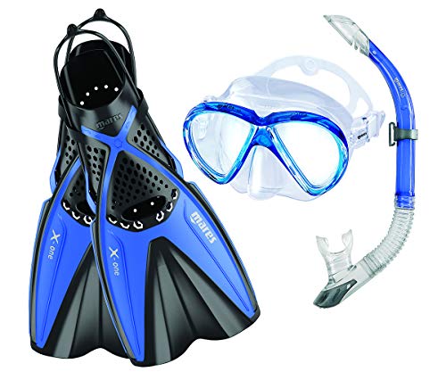 Mares 410794, Set Snorkeling Unisex – Adulto, Riflesso Blu, 35/38