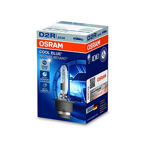 OSRAM XENARC COOL BLUE INTENSE D2R Lampada per proiettori allo Xeno 66250CBI 20% di luce in più, 6000 K - Confezione singola