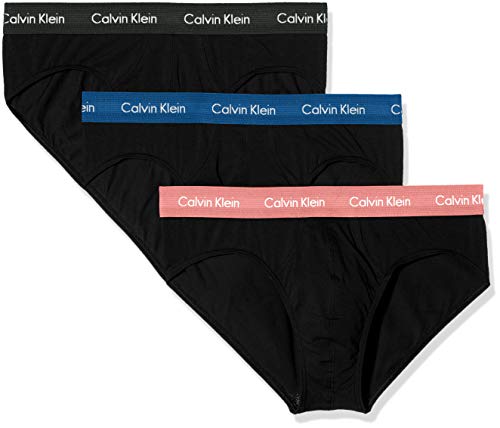 Calvin Klein Hip Brief 3pk Boxer Uomo, Confezione da 3, Nero (B - POMELO/ DUFFEL BAG/ TEMPE WB HDL), Large