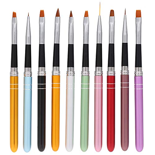 Anself 10pcs pennelli per unghie Art Design Polacco Brush Pen Set Nylon UV Gel Pittura Strumento unghie Pennello Stampa Decorazione Kit