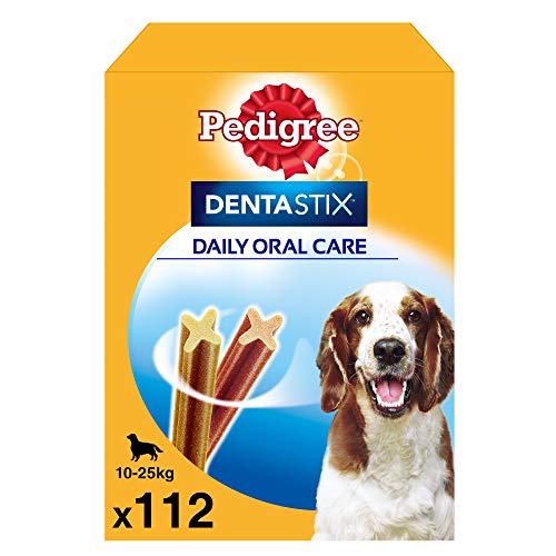 Pedigree Dentastix Daily Dental Dog Chews, medium, 112 bastoncini (4 x 4 x180 g)