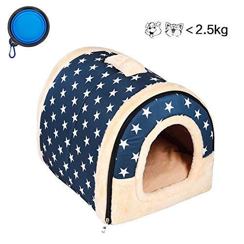 Enko Cuccia/letto 2 in 1 per animali domestici, portatile e pieghevole, elegante e comoda, per uso in ambienti interni, per cani e gatti.(Adatto per <3 kg di gatti e cani)