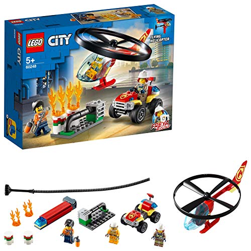 LEGO City Elicottero dei Pompieri, Set da Costruzione con Pompiere e Quad ATV, 60248