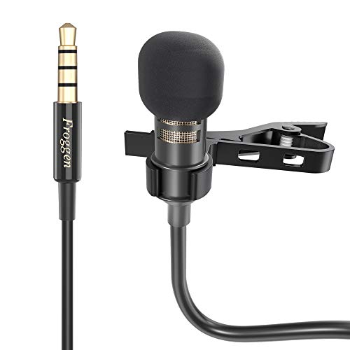 Microfono Lavalier, con Clip e 2m Cavo di Prolunga, Microfono Professionale per iPhone, iPad, Android, PC, Fotocamera, Tavoletta, camcorder, registratore