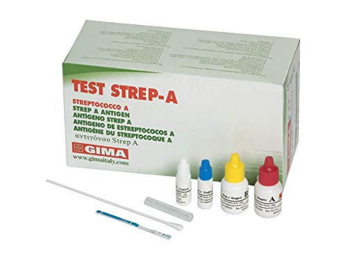 Gima - Strep-A, Striscia per Test Streptococco A, Strep-A, Rapid Test, Tampone Faringeo, Uso Professionale, 25 strisce