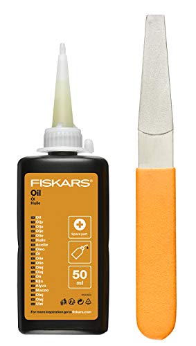 Fiskars Kit di manutenzione per attrezzi da taglio, Con lima diamantata, olio lubrificante e istruzioni per la cura, 1001640