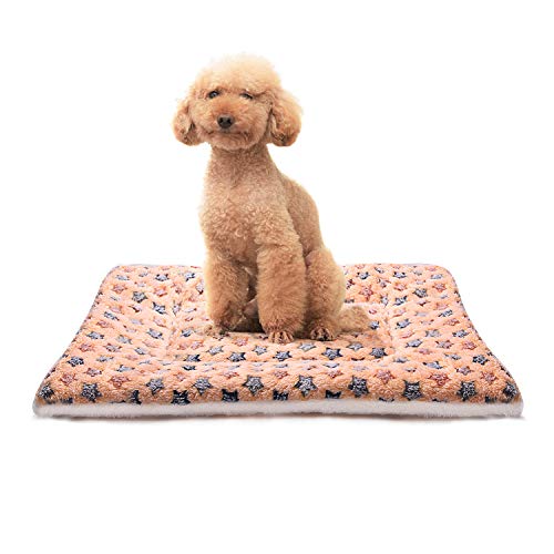 YUHUAWYH Coperta per Cani Gatti Lavabile Super Morbido Velluto Corallo Tappetino per Cani Coperta Spessa Doppia Faccia (M 50x42cm, Marrone)