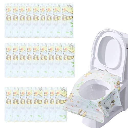 24 PCS Potty Seat Cover Minetom Copertura Monouso WC Extra Large Copertura Water da Viaggio Adatto per Viaggi, Bambini, Adulti, Allenamento Vasino