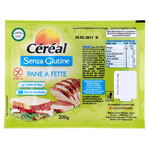 Céréal Pane a Fette senza glutine - Pan Bauletto glutenfree - Confezione 200 g