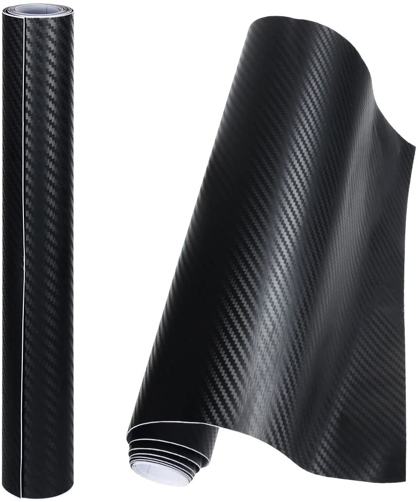 Anpro 2 Rotoli Pellicola Adesiva 3D Carbonio/Rivestimento Adesivo Adesiva Nero per Auto/Car Stickers/Wrapping Auto e Moto/Fai da te/1520mm x 300mm