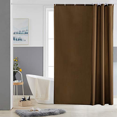 Furlinic Tende Doccia Anti-Muffa Tessuto in Poliestere Marrone Tende Doccia Angolare Impermeabile Lavabile Tenda Vasca da Bagno con 10 Ganci Tenda Doccia 150x180cm.