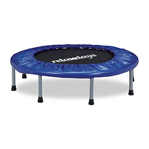 Relaxdays 10020801, Trampolino, Tappeto, Elastico E Pieghevole Unisex – Adulto, Blu, 22 x 95 x 95 cm