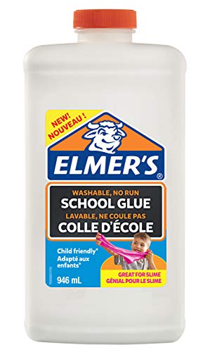 Elmer’s Colla Vinilica per la Scuola, Lavabile, Ottima per Realizzare Slime, Bianco, 946 ml, 1 Pezzo