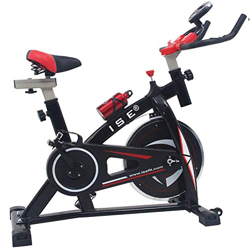 ISE Spinning Bike Ergonomica, Bicicletta Cyclette da Allenamento,Volante di Inerzia 10 kg, Salvaspazio & Silenzio Fitness, SY-7802